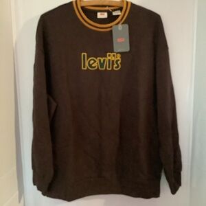 Levi's Brown Graphic‎ Prism Crew Neck Sweatshirt sz small NWT
